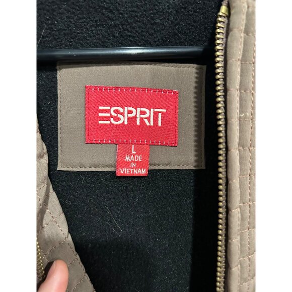 Esprit Women's Brown Quilted Hooded Jacket Size L - Picture 6 of 9